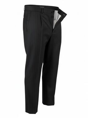 Jos A Bank Men’s Black Pinstriped Tailored Dress Pants 35x31 Suspender Ready